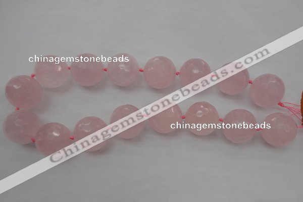 CLS103 15.5 inches 25mm faceted round large rose quartz beads