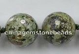 CLS106 15.5 inches 25mm faceted round peacock gemstone beads