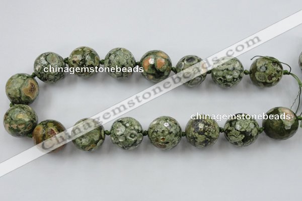 CLS106 15.5 inches 25mm faceted round peacock gemstone beads