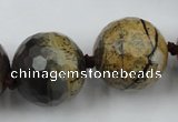 CLS108 15.5 inches 25mm faceted round artistic jasper beads