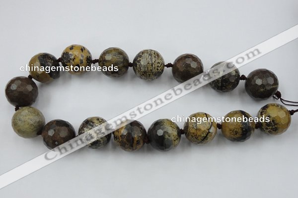 CLS108 15.5 inches 25mm faceted round artistic jasper beads