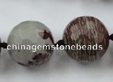 CLS109 15.5 inches 25mm faceted round red artistic jasper beads