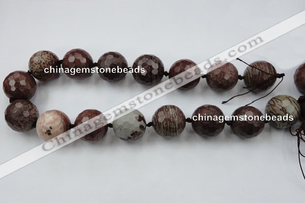 CLS109 15.5 inches 25mm faceted round red artistic jasper beads