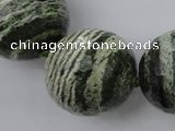 CLS11 15.5 inches 30mm faceted round large green silver line jasper beads