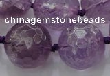 CLS110 15.5 inches 25mm faceted round large amethyst gemstone beads