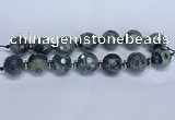 CLS303 7.5 inches 25mm faceted round large kambaba jasper beads