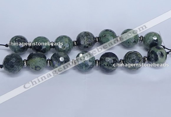 CLS303 7.5 inches 25mm faceted round large kambaba jasper beads