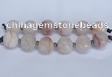 CLS350 7.5 inches 30mm faceted round large pink quartz beads