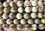 CLS416 15 inches 16mm faceted round picture jasper beads