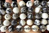 CLS422 15 inches 16mm faceted round black & white jasper beads