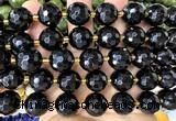 CLS432 15 inches 16mm faceted round black agate gemstone beads