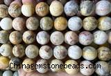 CLS618 15 inches 16mm round yellow crazy lace agate beads