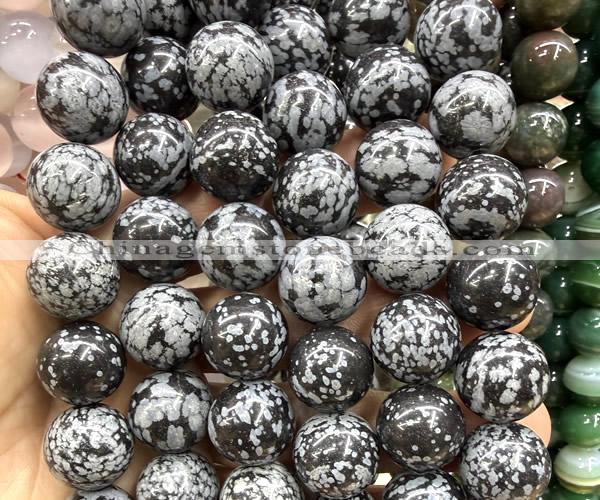 CLS637 15 inches 16mm round snowflake obsidian beads wholesale