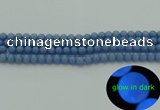 CLU100 15.5 inches 4mm round blue luminous stone beads