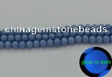 CLU102 15.5 inches 8mm round blue luminous stone beads