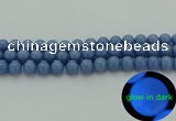 CLU103 15.5 inches 10mm round blue luminous stone beads