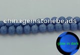 CLU105 15.5 inches 14mm round blue luminous stone beads