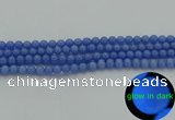 CLU110 15.5 inches 4mm round blue luminous stone beads