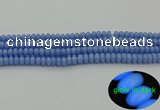 CLU120 15.5 inches 4*6mm rondelle blue luminous stone beads