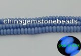 CLU121 15.5 inches 5*8mm rondelle blue luminous stone beads