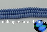 CLU122 15.5 inches 6*10mm rondelle blue luminous stone beads