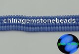 CLU125 15.5 inches 4*6mm rondelle blue luminous stone beads