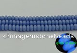 CLU126 15.5 inches 5*8mm rondelle blue luminous stone beads