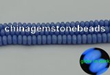 CLU127 15.5 inches 6*10mm rondelle blue luminous stone beads