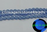 CLU131 15.5 inches 10mm flat round blue luminous stone beads