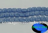 CLU153 15.5 inches 14*14mm square blue luminous stone beads