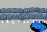 CLU155 15.5 inches 18*18mm square blue luminous stone beads