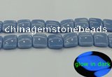 CLU156 15.5 inches 20*20mm square blue luminous stone beads