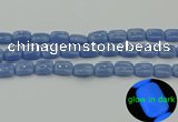 CLU161 15.5 inches 10*14mm rectangle blue luminous stone beads