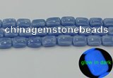 CLU163 15.5 inches 13*18mm rectangle blue luminous stone beads