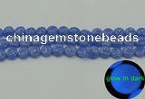 CLU171 15.5 inches 10mm flat round blue luminous stone beads