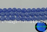 CLU173 15.5 inches 14mm flat round blue luminous stone beads