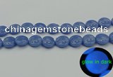 CLU174 15.5 inches 16mm flat round blue luminous stone beads