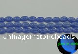 CLU181 15.5 inches 10*14mm oval blue luminous stone beads