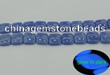 CLU194 15.5 inches 16*16mm square blue luminous stone beads