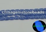 CLU201 15.5 inches 10*14mm rectangle blue luminous stone beads