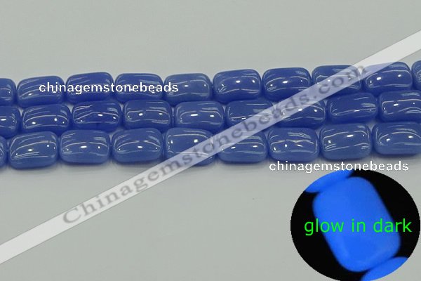 CLU203 15.5 inches 13*18mm rectangle blue luminous stone beads