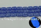 CLU204 15.5 inches 15*20mm rectangle blue luminous stone beads