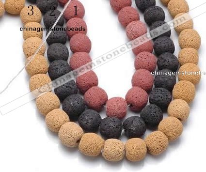 CLV07 14 inch 13mm ball shape natural lava loose beads wholesale