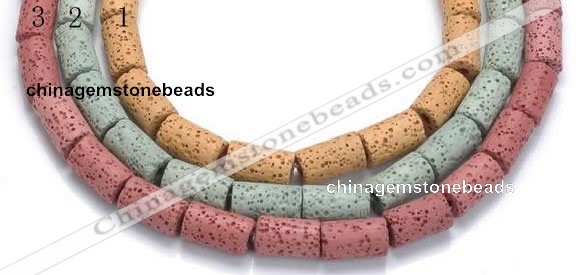 CLV08 14 inches 8*14mm column natural lava loose beads wholesale