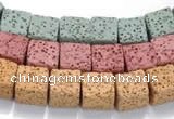 CLV09 14 inches 10mm cubic natural lava loose beads wholesale