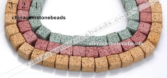 CLV09 14 inches 10mm cubic natural lava loose beads wholesale