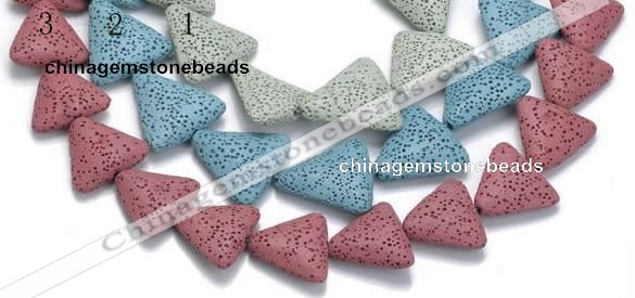 CLV10 14 inches triangle natural lava loose beads wholesale