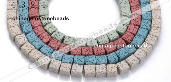 CLV15 14 inches 8mm cubic natural lava loose beads wholesale