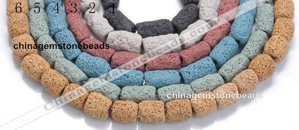 CLV16 14 inches column shape natural lava loose beads wholesale