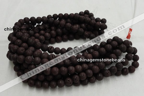 CLV201 15.5 inches 8mm round coffee natural lava beads wholesale